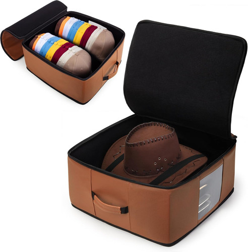 Vegan leather hat box - hat, for